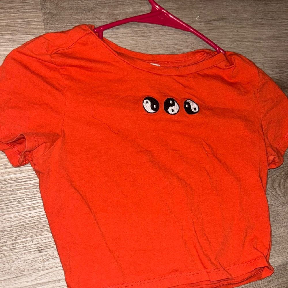 Orange crop top